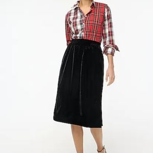 JCrew velvet pull on skirt
